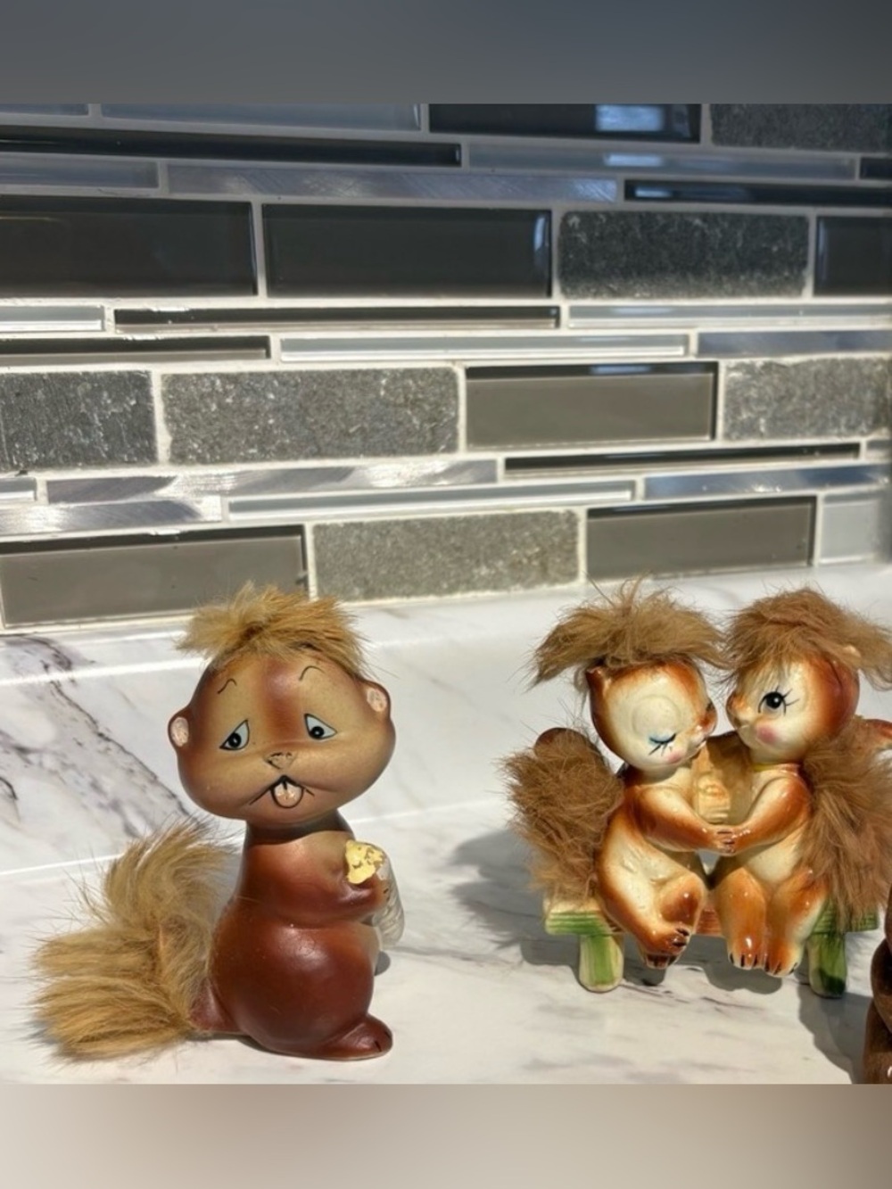 Vintage Squirrels Beaver figurines trinket lot